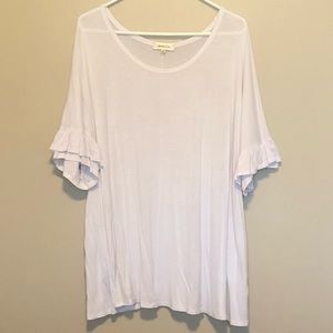 ROOLEE White Ruffle Sleeve Top